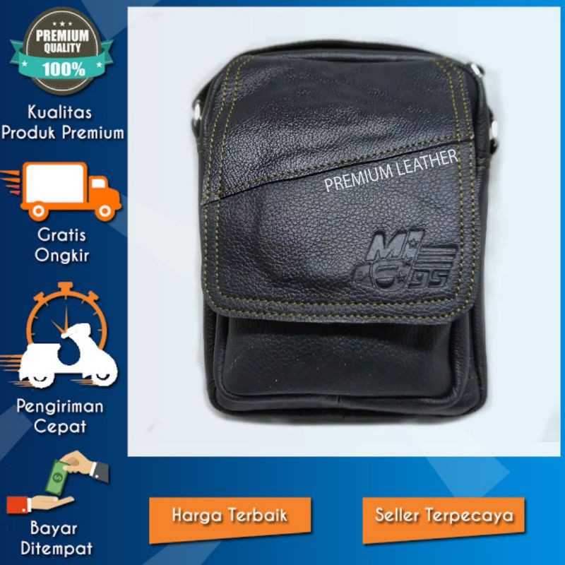 Tas Selempang Pria Kulit Asli Untuk menyimpang HP Dompet dan Keperluan sehari hari