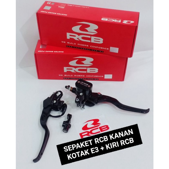 1SET PAKETAN MASTER REM RCB/RACING BOY KANAN KOTAK E3 12,7MM + KIRI RCB KOPLING/REM UNIVERSAL BEAT MIO SCOOPY RX-KING NINJA TIGER GL CB MEGAPRO VIXION SATRIA FU KLX 150 VARIO 125/VARIO 150/LEXI/AEROX/SCOOPY