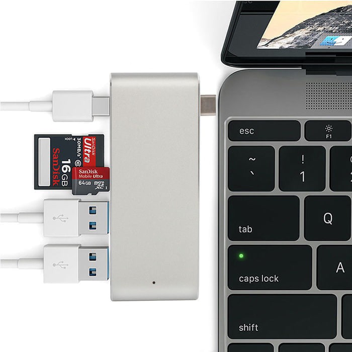 Multi Card Reader USB Type C 3.1 with Charging Port 5 in 1 usb type c