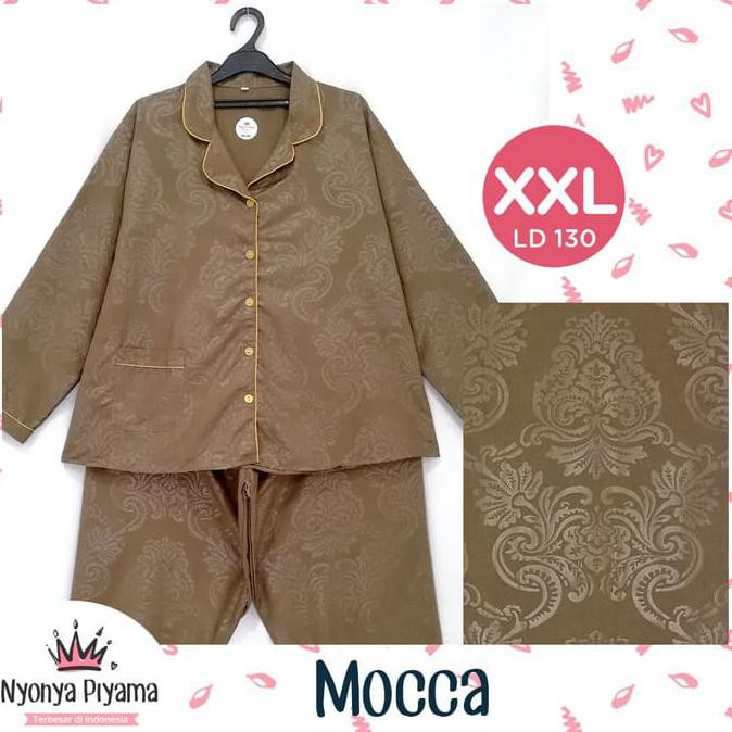 Piyama Lengan Panjang XXL LD130cm Super Jumbo Dewasa Katun 05 - Embos Mocca, XXL "HARGA PROMO"