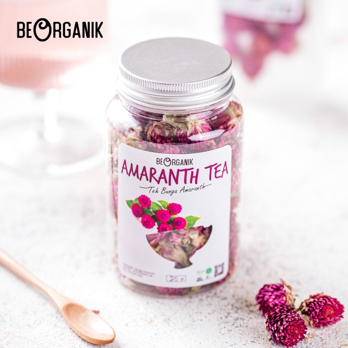 

teh-daun- globe amaranth tea / teh bunga amaranth beorganik 10gr - toples 20gr -daun-teh.