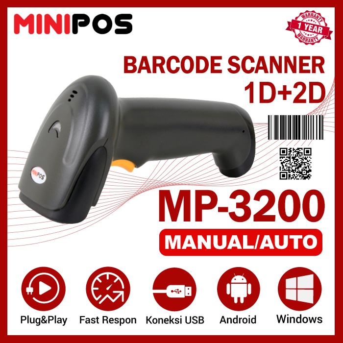 Barcode Scanner 1D+2D MiniPOS MP-3200 Manual, Continue Scan, Auto Scan