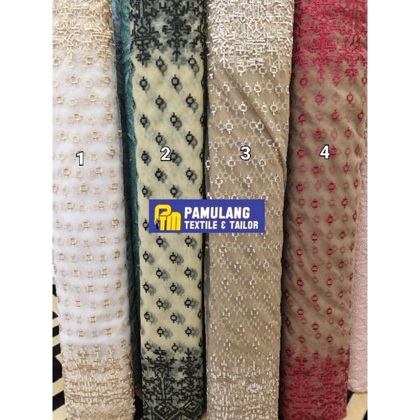 Kain Tille Bordir Motif Sumba||Harga Per Setengah Meter(50cm)