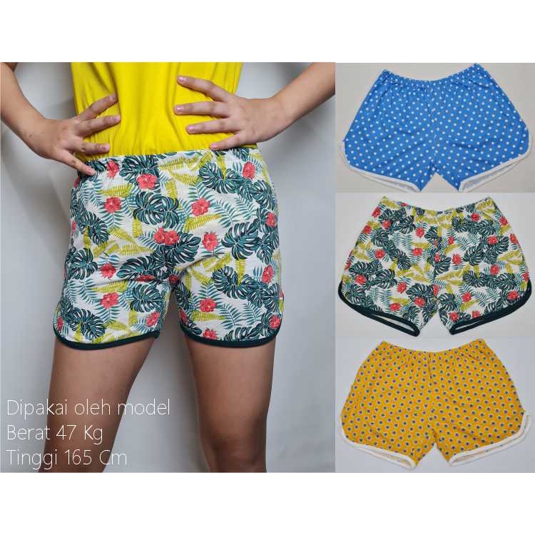 Summer Pants Celana Pendek Wanita Katun / Hot Pants Katun Fit to S Fit to 45Kg