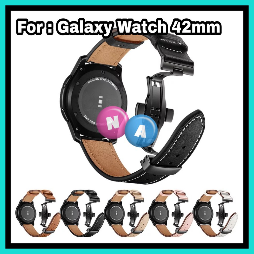 Strap Leather Samsung Galaxy S3 Gear / Galaxy Watch 42mm / 46mm - Bracelet Butterfly LT 03