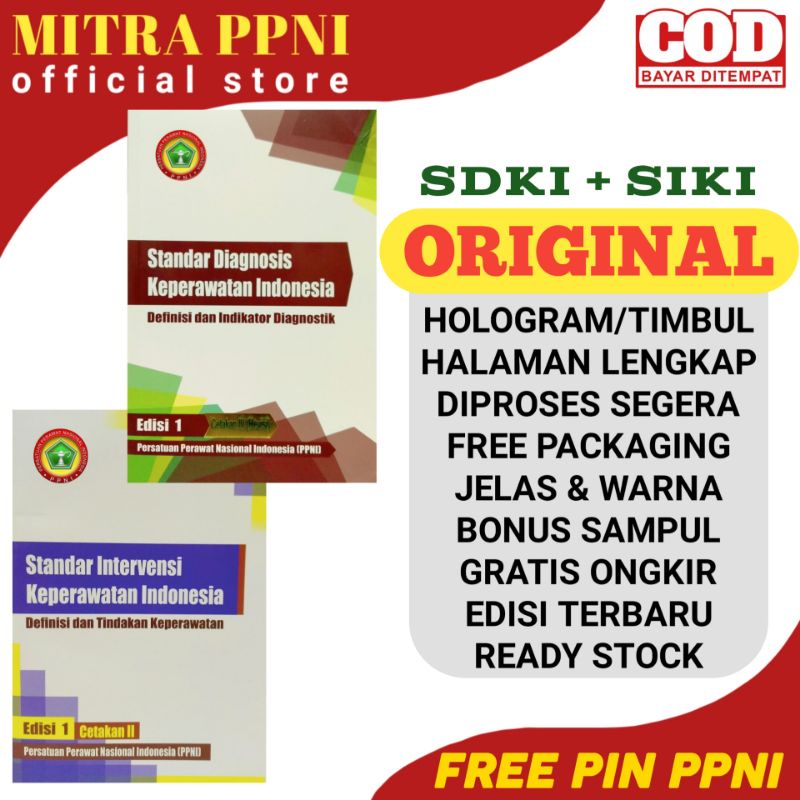 ORIGINAL Buku SDKI+SIKI ORI Paket 2S Original Asli PPNI Terbaru Edisi 1 Cetakan 2 & 3 th 2017-2018  