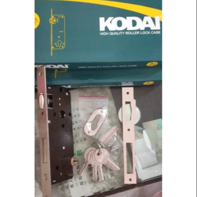 body kunci rumah pintu 2 daun bodi roller lock kodai kunci komputer silinder kuningan