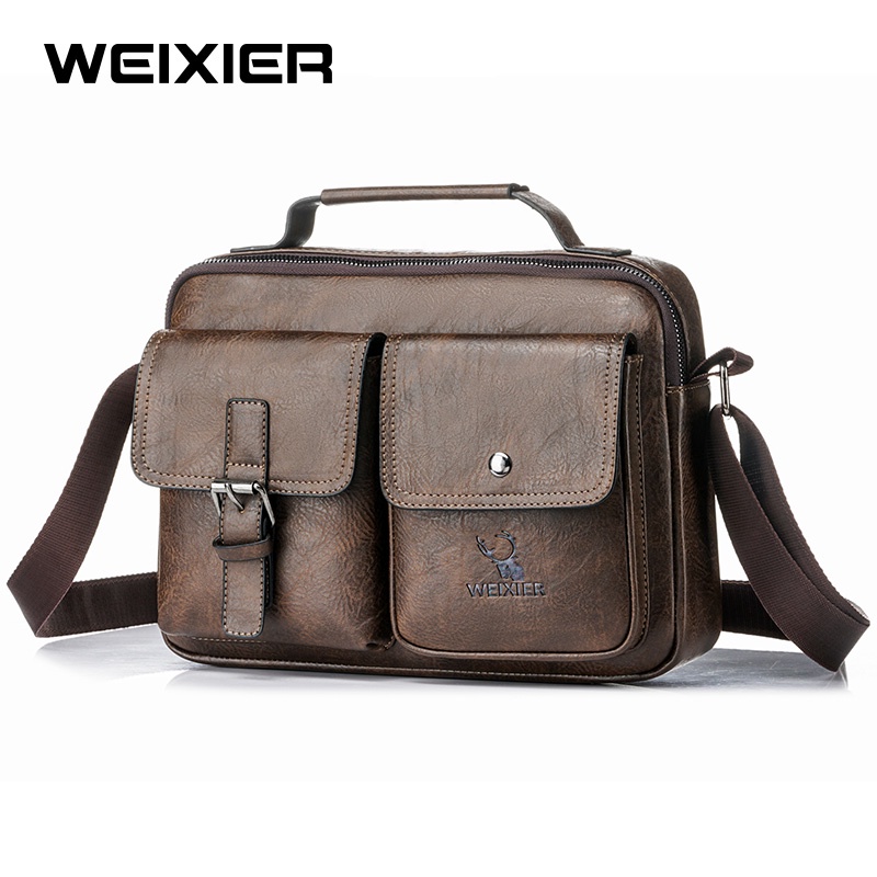 WEIXIER 9558 Tas Selempang Pria Kulit Sling Bag Anti Air WK-SBY