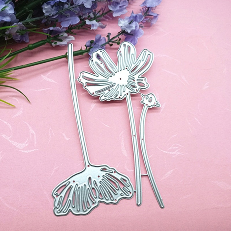 Zzz Cetakan Stensil Cutting Dies Motif Bunga Bahan Metal Untuk Scrapbook / Craft