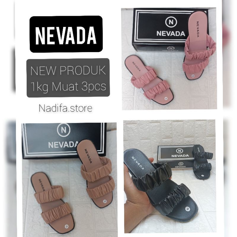 Sandal Nevada Slop Kerut 02 | Grosir sandal cewek murah