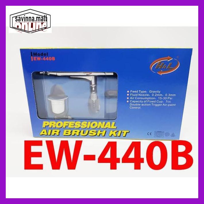 

U0Uo879- Air Brush Kit Pen Brush Spray Gun Lukis Merk H&L Y7Ry688-