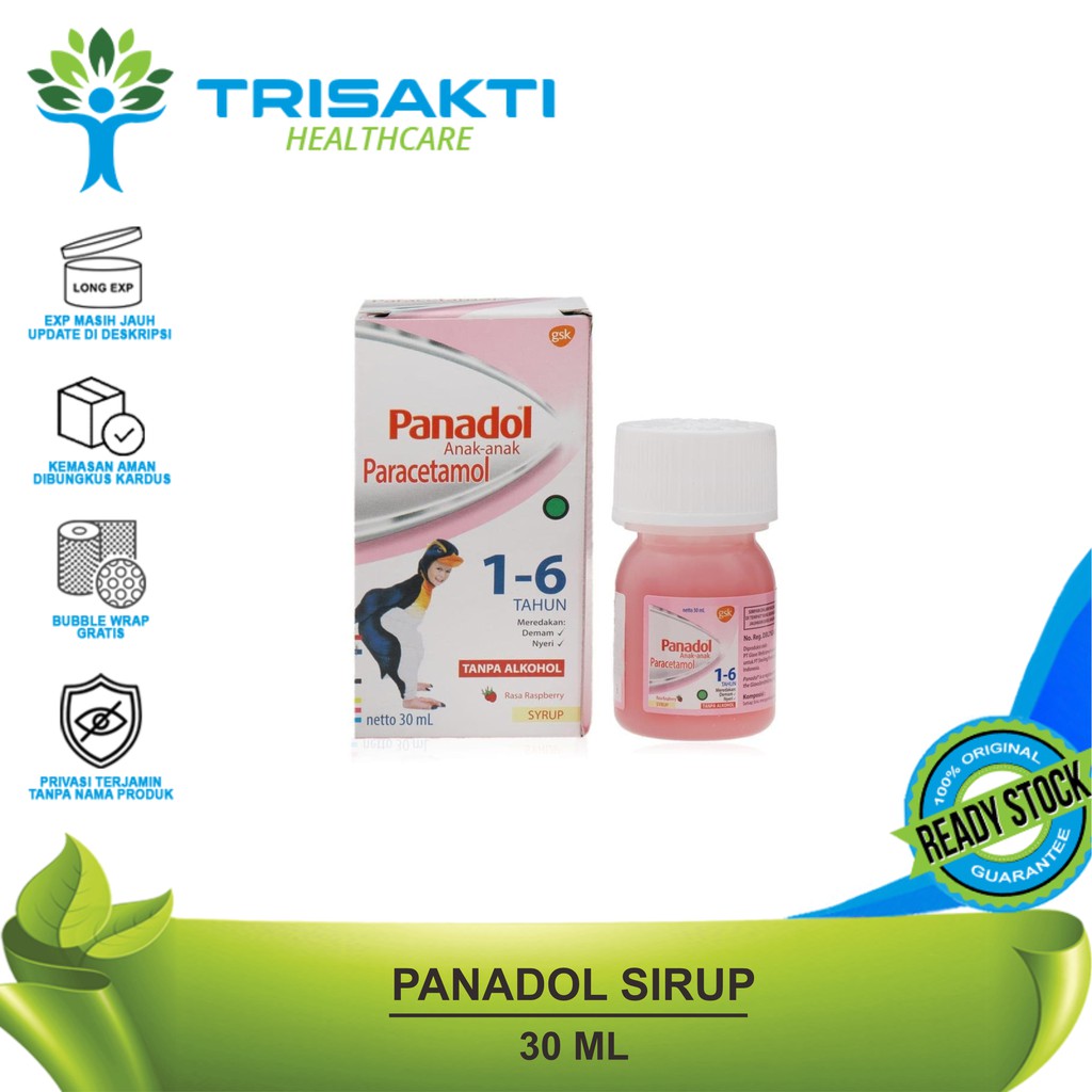PANADOL SIRUP ANAK 1 - 6 TAHUN 30 ML / 60 ML - PARACETAMOL MENURUNKAN PANAS DEMAM DAN NYERI
