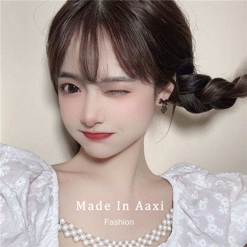 A Korea baru elegan retro online influencer beruang lucu telinga manis bow biskuit all-match anting-