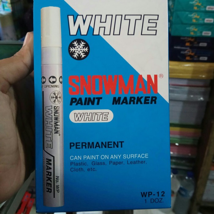 

Spidol Putih Permanent isi 12 pcs (Paint Marker Snowman) - Putih promo