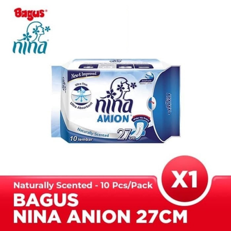 Bagus Nina Anion Pembalut Wanita Naturally Scented Wing 27 cm - 10 s