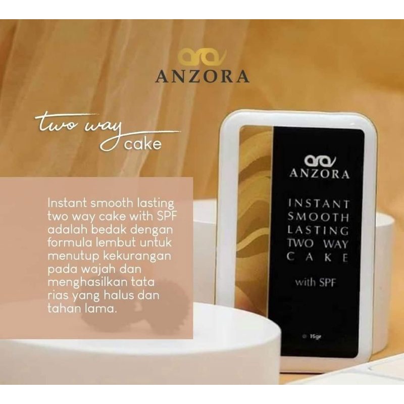 bedak padat/instant smooth lasting two way cake with SPF Anzora