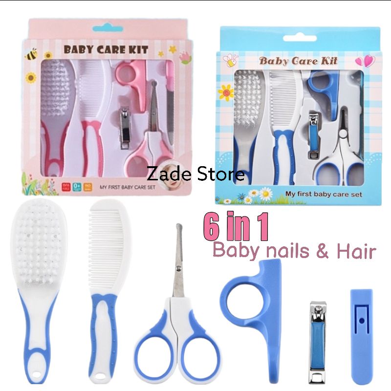 Set Gunting Kuku &amp; rambut Bayi 6in1 Baby Care Kit Baby perlengkapan bayi newborn set manicure pedicure