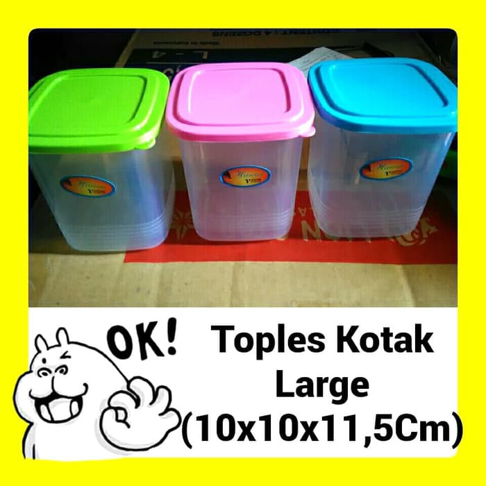 Toples Kotak, Large, ( 10 x 10 x 11,5 Cm ).