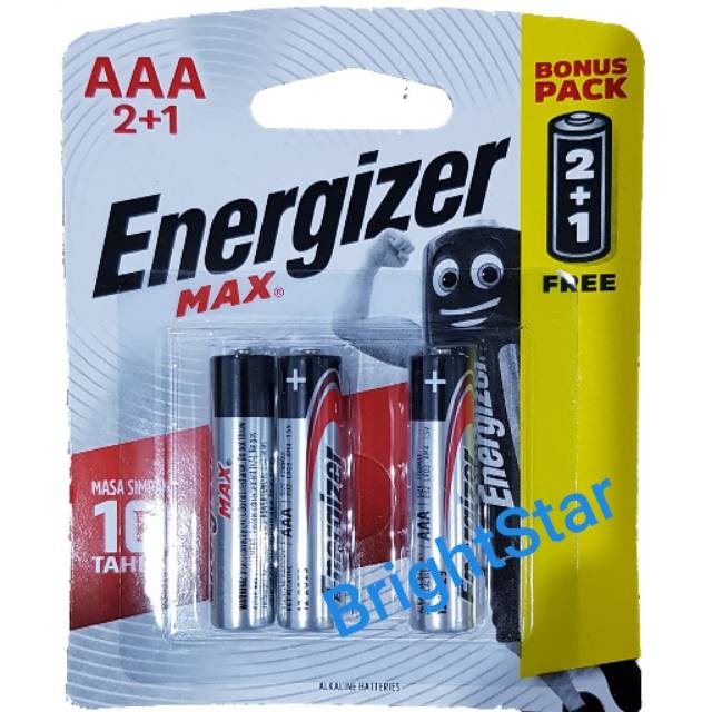 Energizer MAX Baterai (Battery) Alkaline AAA E92 LR03 3 PCS