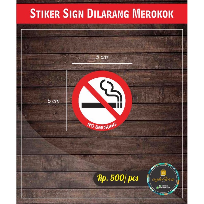 

Sticker Stiker Sign Rambu No Smoking - Uk. 5cm