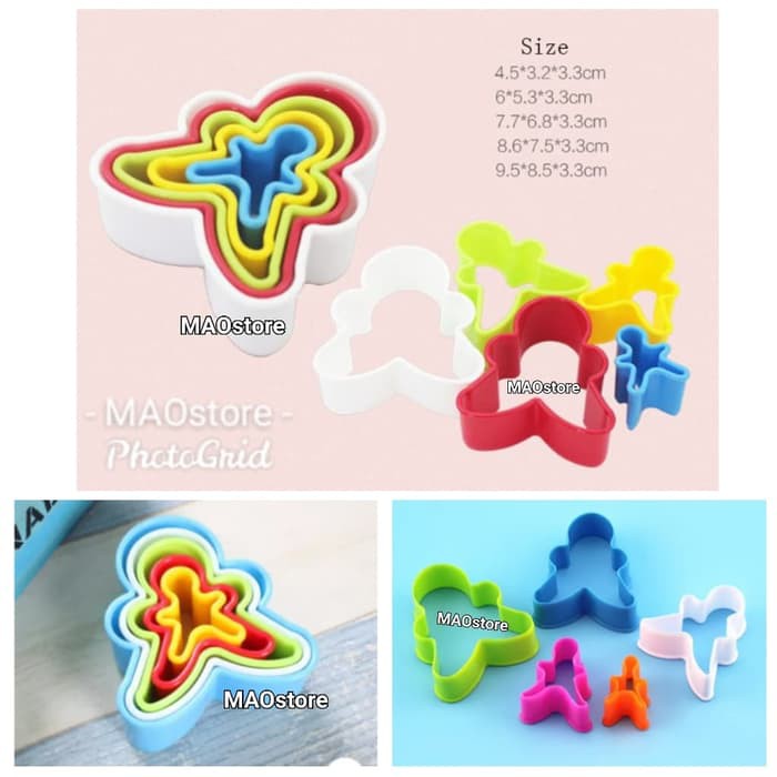 MAOSTORE 5 CETAKAN ORANG CHRISTMAS NATAL CETAKAN GINGERBREAD COOKIES