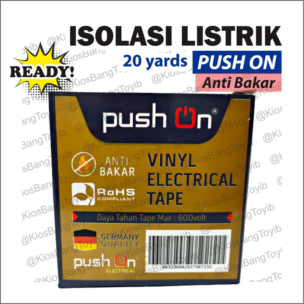 Isolasi Listrik/ Isolasi Kabel Anti Bakar PUSH ON / Vynil Electrical Tape