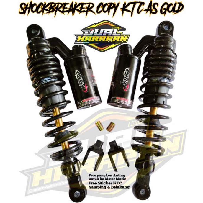shockbreaker copy ktc hitam black as gold skok tabung as gold