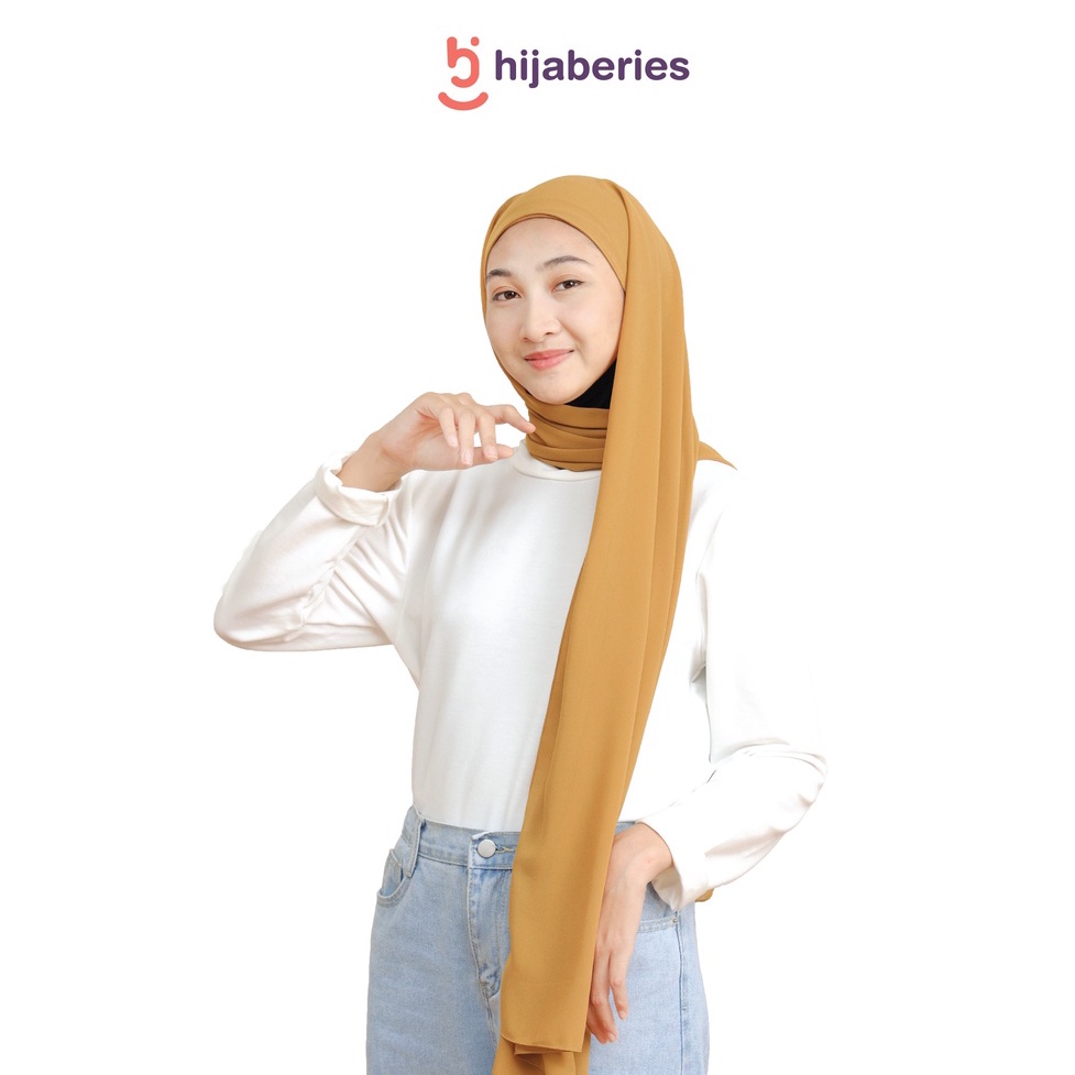 Malaka Pashmina Inner Hijaberies - Pashmina yang menyatu dengan Ciput-Mustard