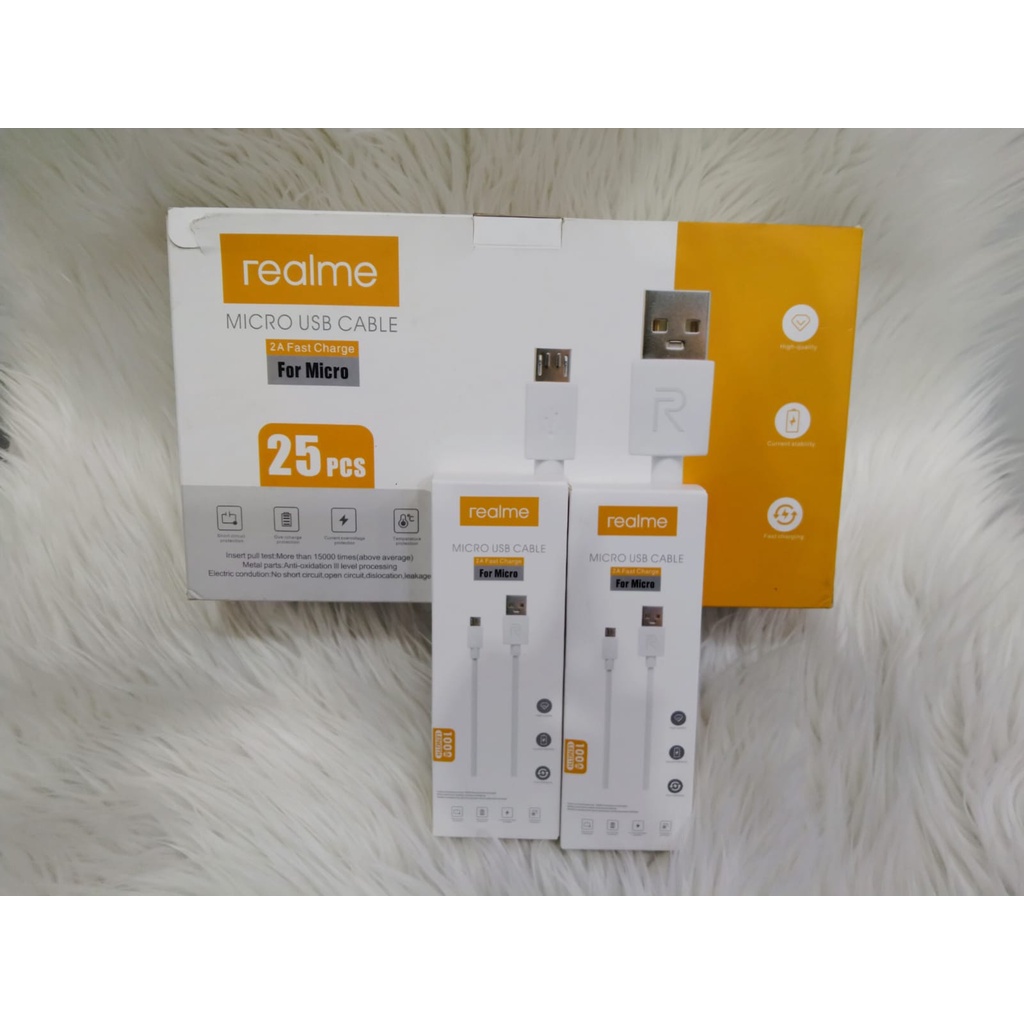 Kabel Data Micro Usb &amp; Type C Realme Fast Charging / Kabel Data Realme - Tipe C, Micro USB