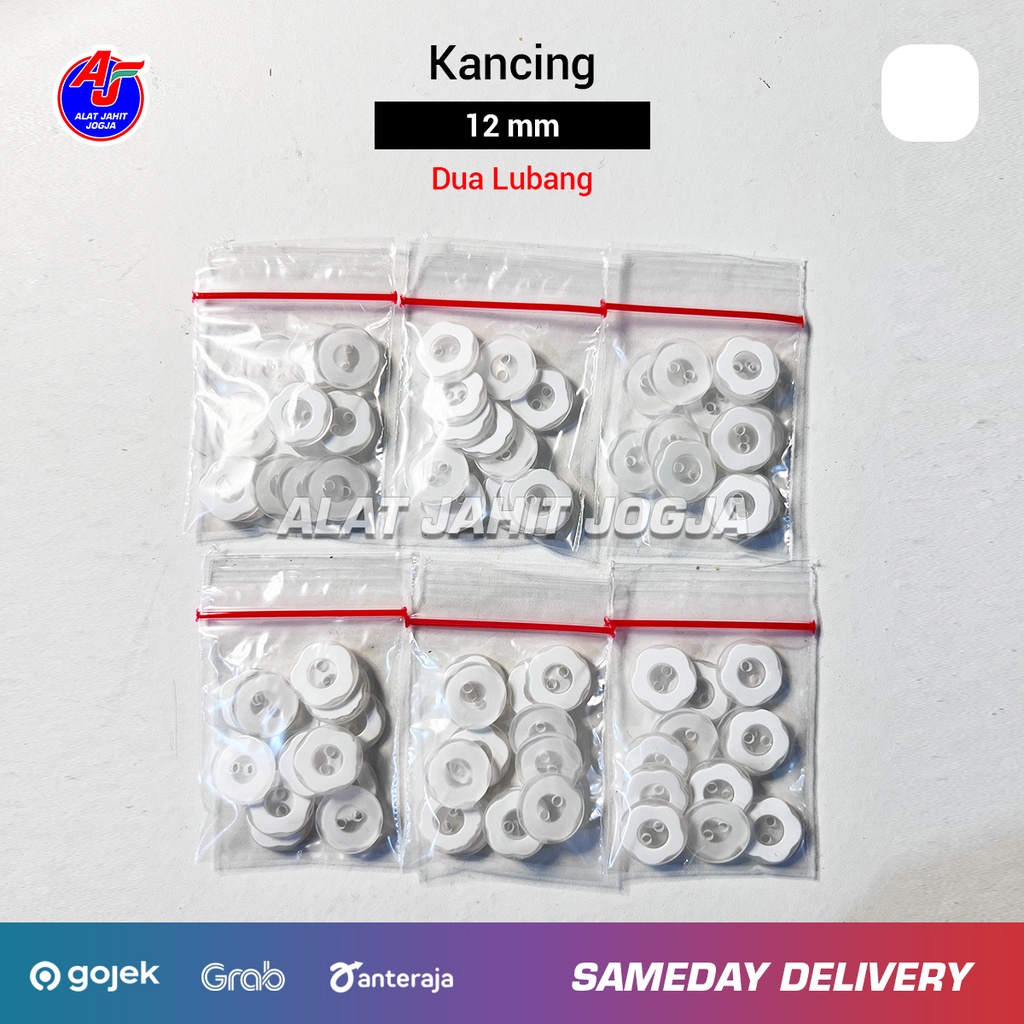 KANCING BAJU KEMEJA BLUS PUTIH HITAM WHITE BLACK 2 4 LUBANG BUNGA