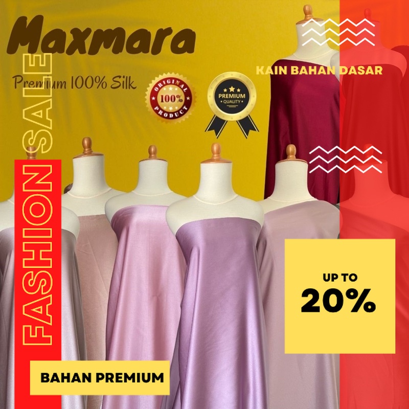 Bahan Kain Satin Maxmara Premium Warna Rosegold Taro Pink