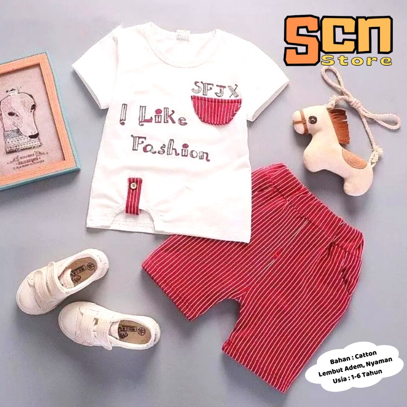 SCN STORE Setelan Anak Kaos Usia 1-6 Tahun / Setelan Anak Kekinian