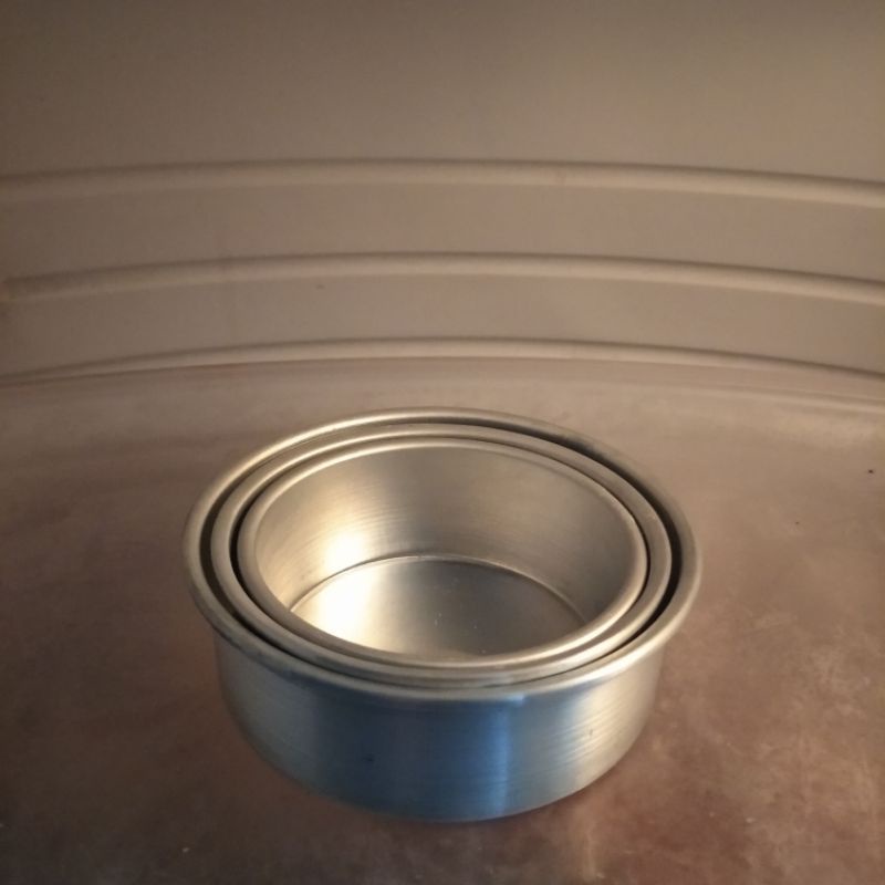 loyang bulat press mini,tart mini /loyang cup cake /loyang bolu mini satu set 3pcs uk 8cm,9cm,10cm x