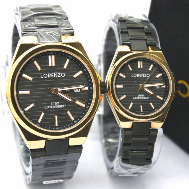 Jam tangan Couple LORENZO R-1056 stainless steel