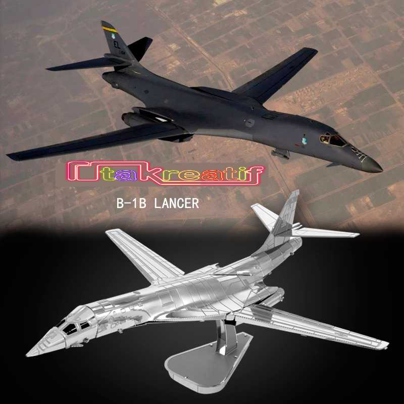 Puzzle 3D Metal B-1B LANCER Pesawat Pembom Supersonik USAF