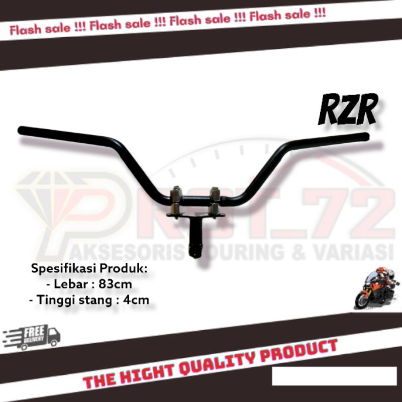 Stang Camar Dudukan Stang Trondol + Stang Stir RZR Universal HONDA YAMAHA / Stang RZR Tinggi 4cm Leb