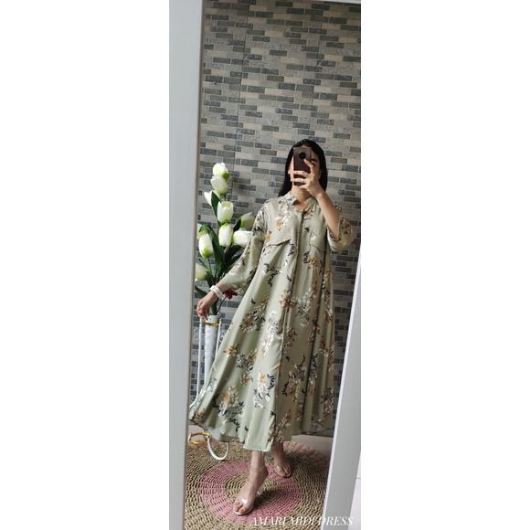 Amari Midi Dress | Dua Saku Busui Bumil Friendly Jumbo/Larossa Official