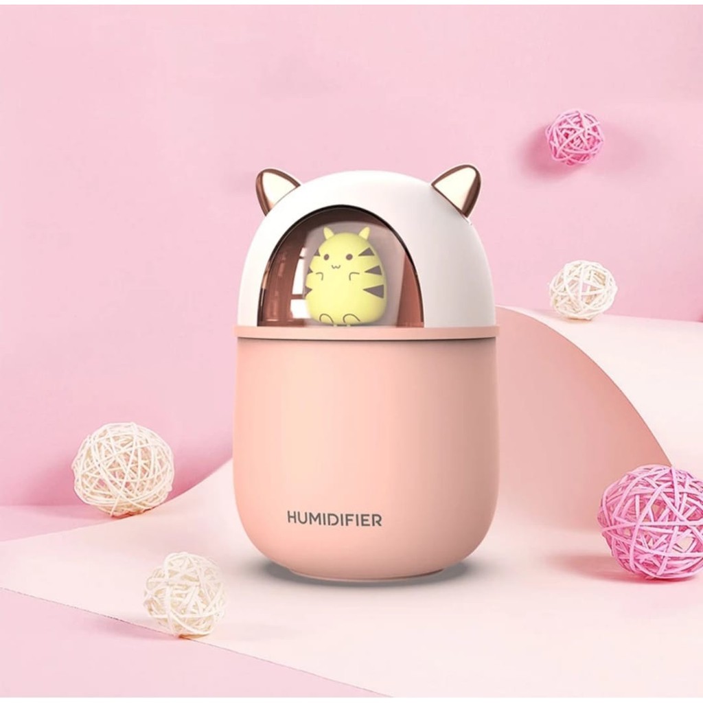 Diffuser Aromatherapy Essential Oil / Air Humidifier / Pelembab Ruangan-PINK-KUCING
