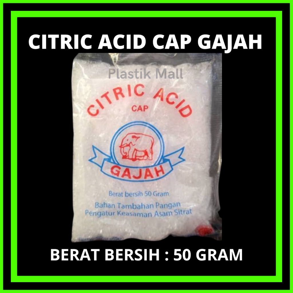 Citric acid cap gajah 20 bungkus @ 50gr asam citrun , pemutih pembersih pakaian / Citric acid cap ga