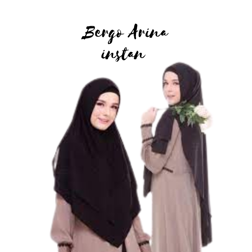 HIJAB BERGO INSTAN ARINA / KHIMAR BERGO ARINA DIAMOND PET ANTEM