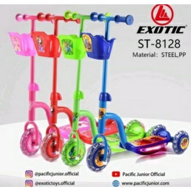 Skuter Anak Exotic 8128 Musik Lampu Keranjang