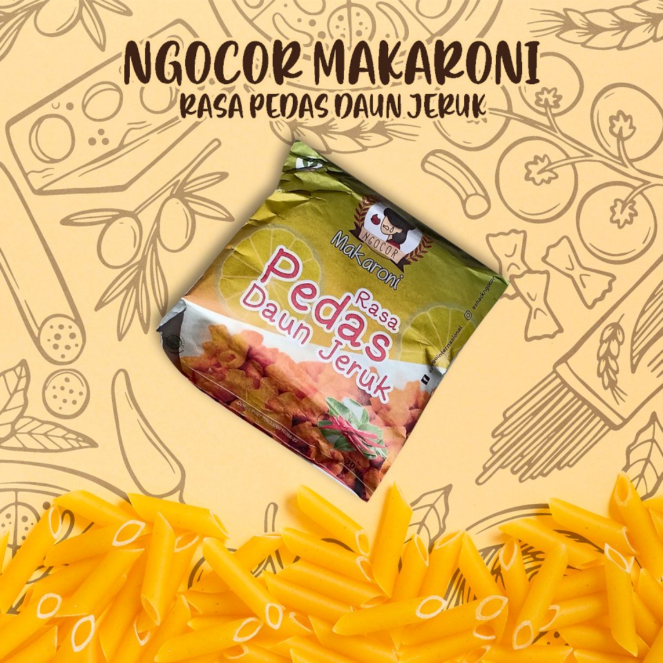 

Makaroni ngocor pedas daun jeruk jajanan murah ready stock langsung agen bisa jual lagi