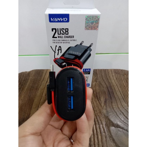 TRAVEL CHARGER VANVO 2 USB 2.4A CPV2-630