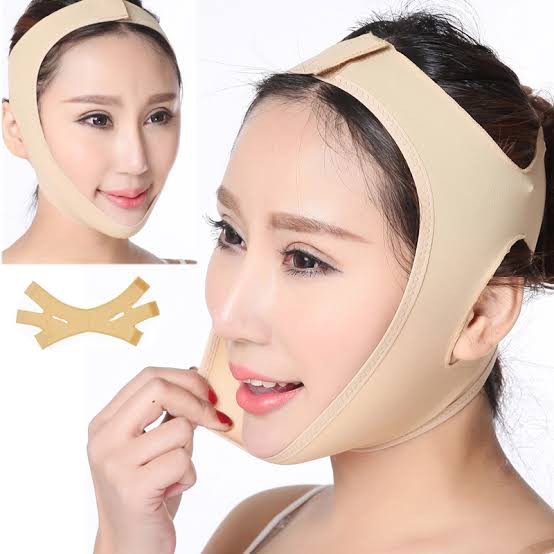 3D V SHAPE OVAL FACE LIFT SLIM BELT SABUK PENIRUS PIPI WAJAH PENGHILANG DOUBLE CHIN NEW - BEIGE