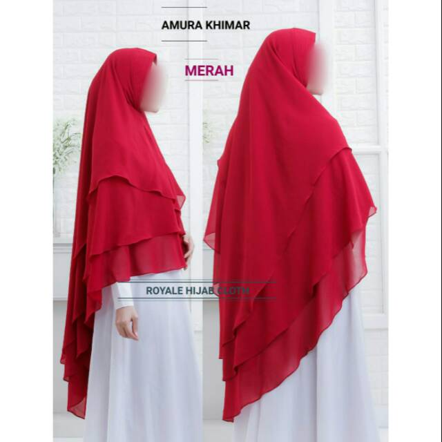 Khimar ceruti 2 layer  murah polos original royale hijab