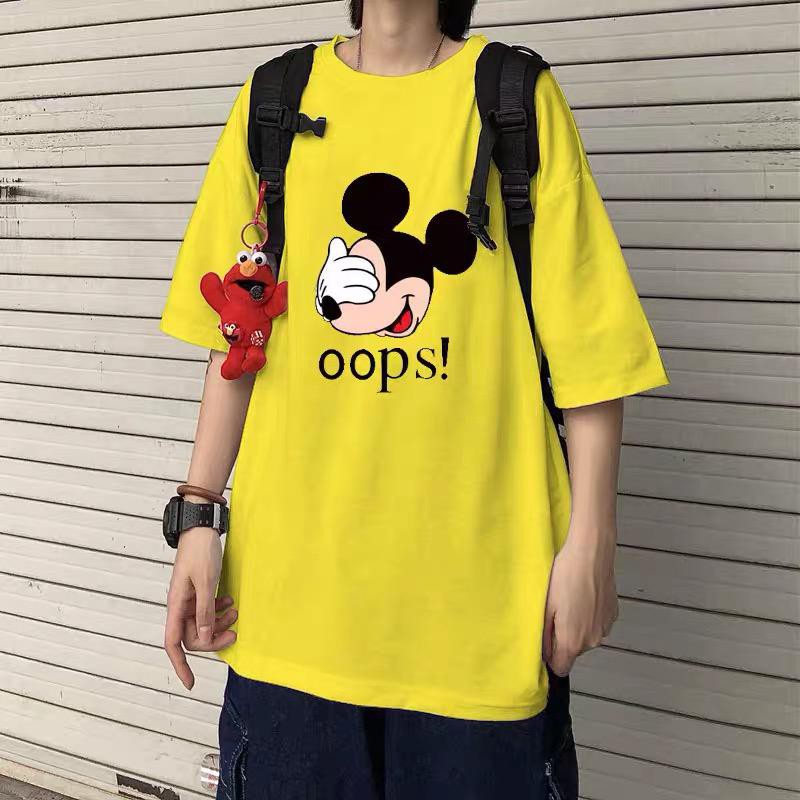 Oversize Tee Tshirt Model Longgar Untuk Wanita Motif Mickey Mouse OOPS