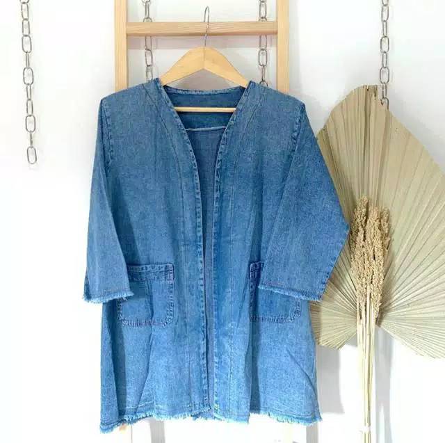 BINGO CARDIGAN JEANS | OUTER CARDI JEANS RAWIS ( 1KG MUAT 3PCS )