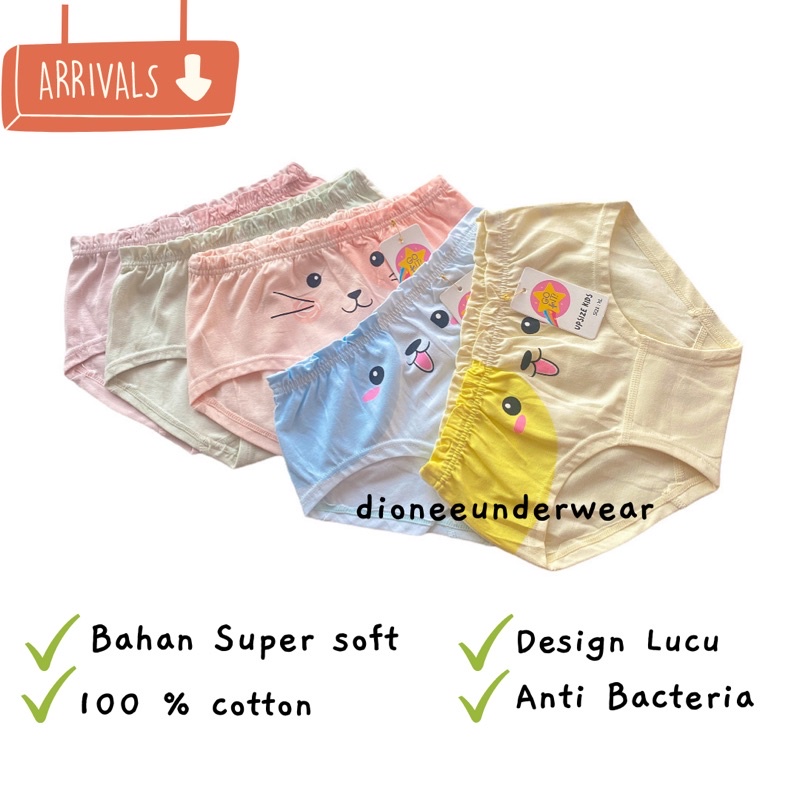 Celana Dalam CD Kancut Boxer Anak Perempuan Cewek 2-12 Tahun Kualitas Import CD Celana Dalam Anak