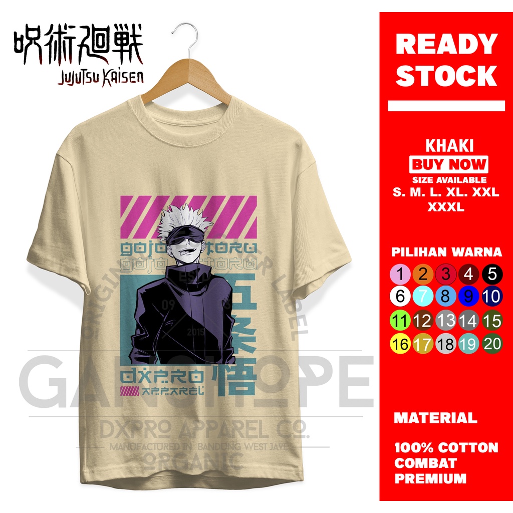 T-SHIRT KAOS GOJO SATORU JUJUTSU KAISEN GOJOU SENSEI ANIME MANGA