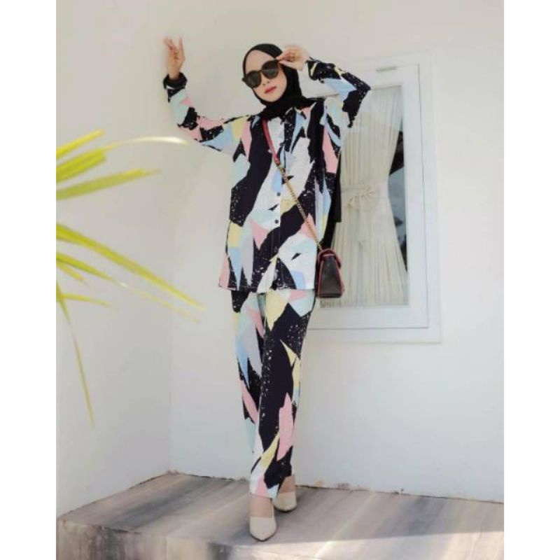 OMYRA ONE SET / KINAN LULU ESPANA LIVIA TARINA AVORA MADIA NACO ELINA ONE SET RAYON TIE DYE-Orcid set